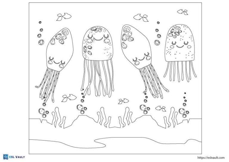 jellyfish coloring page free
