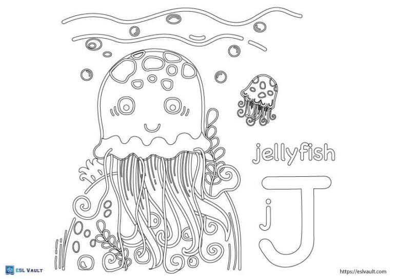 jellyfish coloring page kids