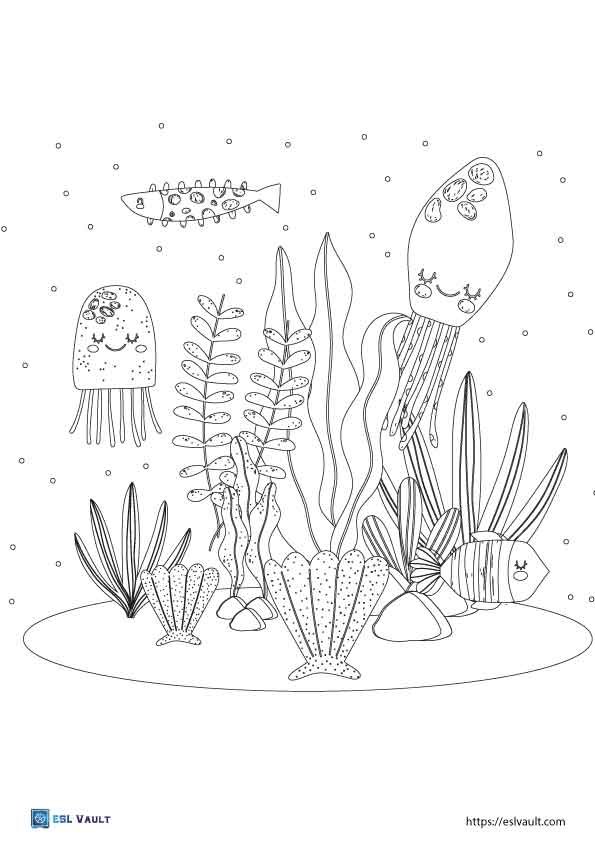 jellyfish coloring page printable