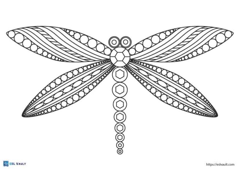 pattern dragonfly coloring page