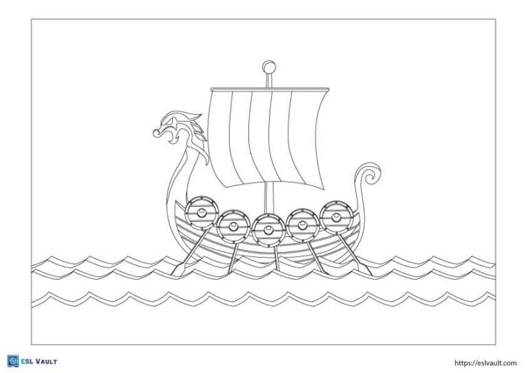 printable viking ship coloring pages