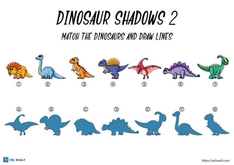 21 free printable shadow matching worksheets - ESL Vault