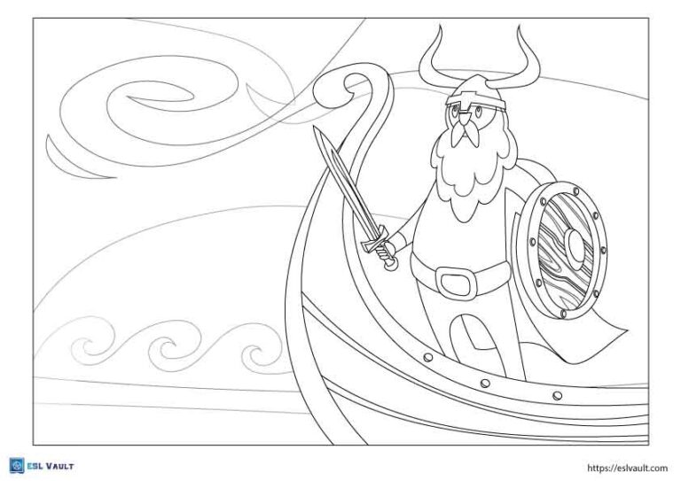 ship warrior viking coloring page