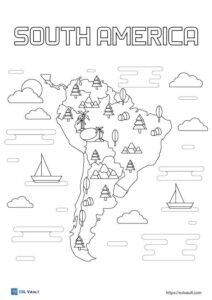 south america map coloring page 2
