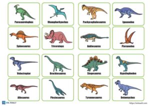 24 free printable dinosaur flashcards - ESL Vault