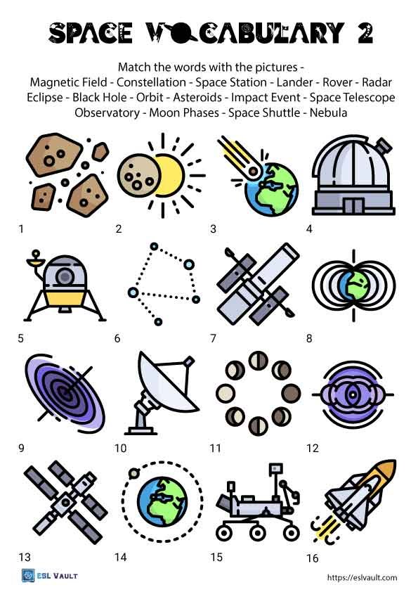 space vocabulary worksheet 2