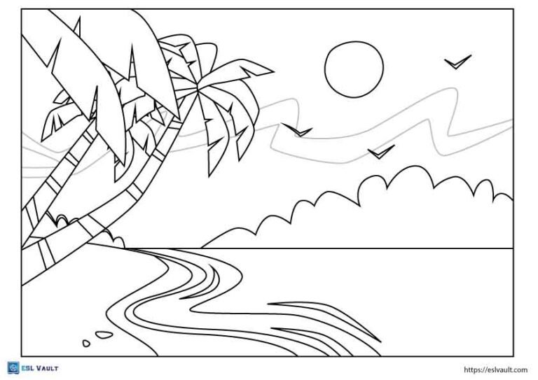 beach palm tree coloring pages 2
