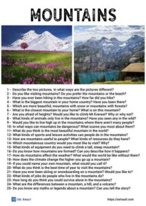 25 mountains conversation questions