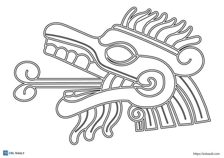 Quetzalcoatl aztec coloring pages 3