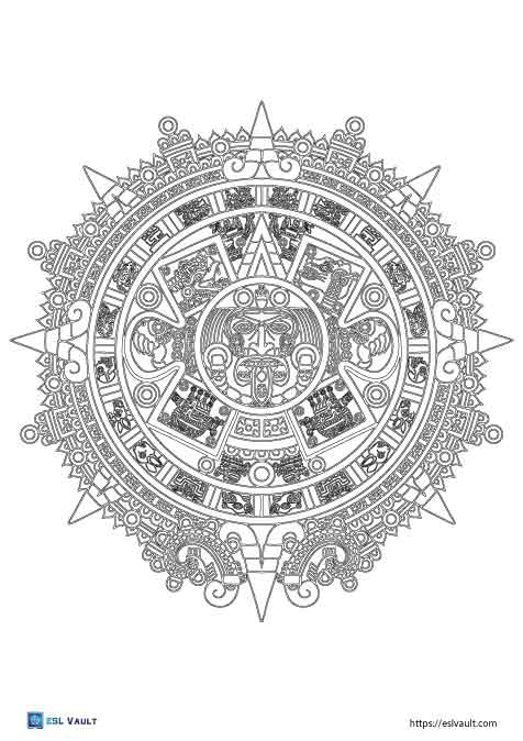 29 free PDF Aztec coloring pages - ESL Vault