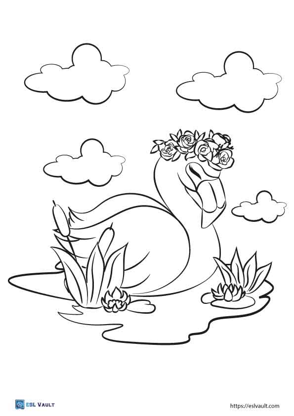 easy flamingo coloring pages