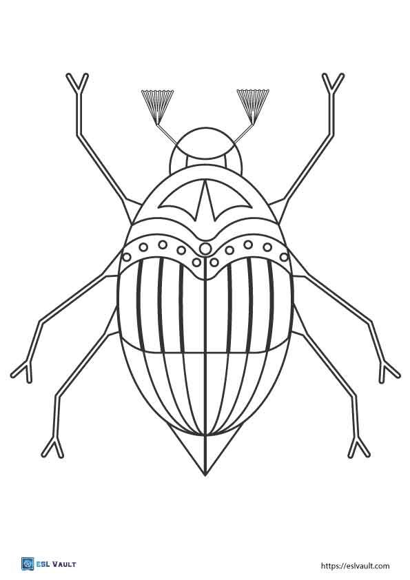 egyptian beetle coloring pages