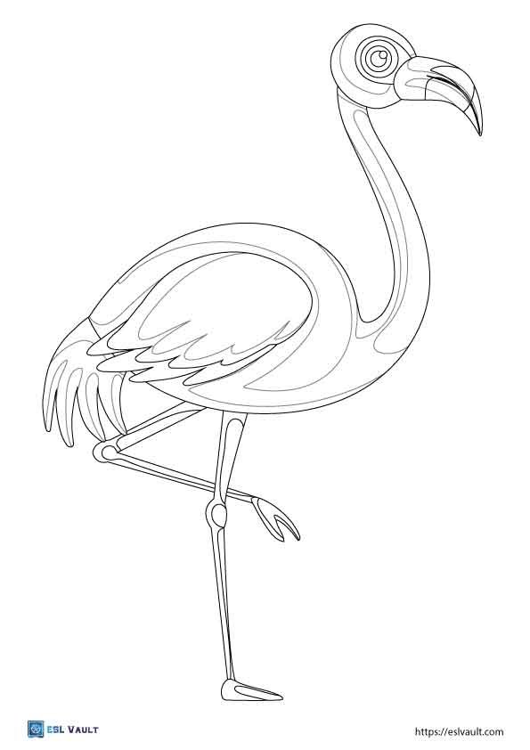 flamingo coloring page free