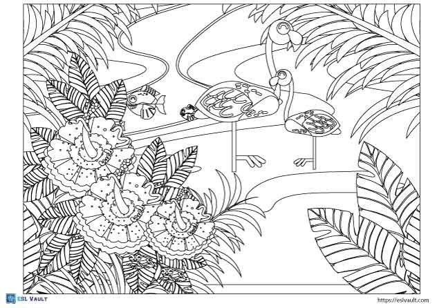 flamingo coloring pages adults