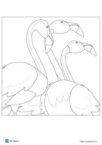 kids flamingo coloring page