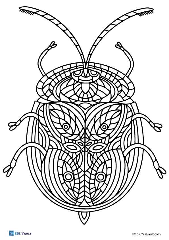 16 free beetle coloring pages (PDF) - ESL Vault