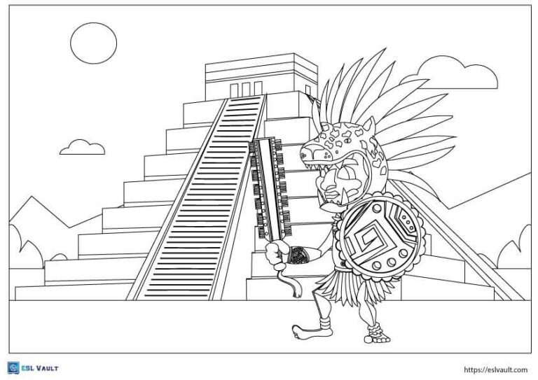 printable aztec coloring page