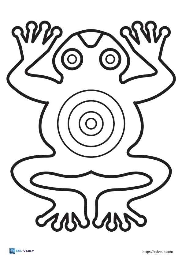 printable aztec frog coloring page