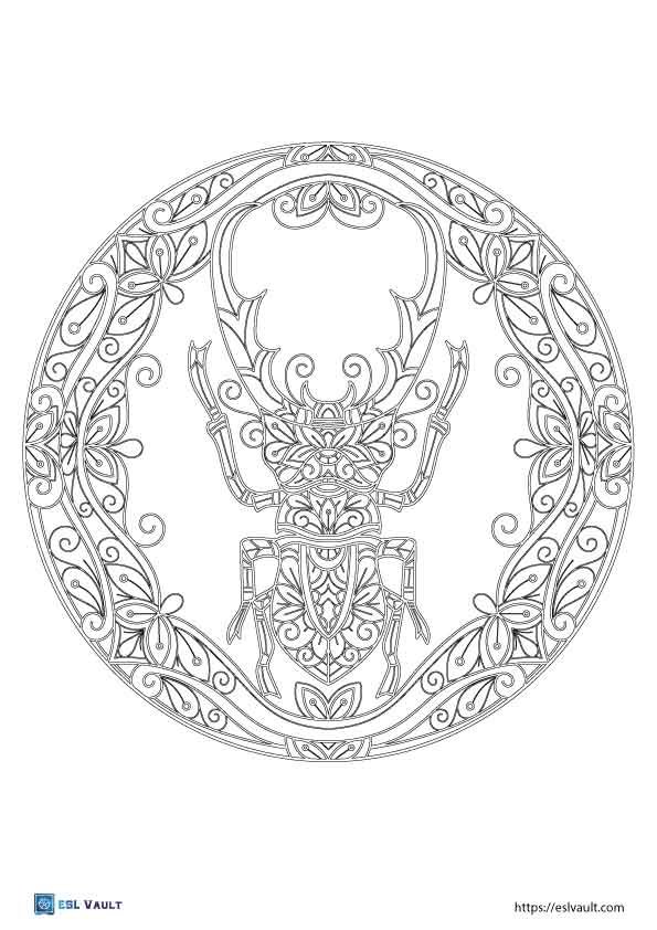 stag beetle coloring pages