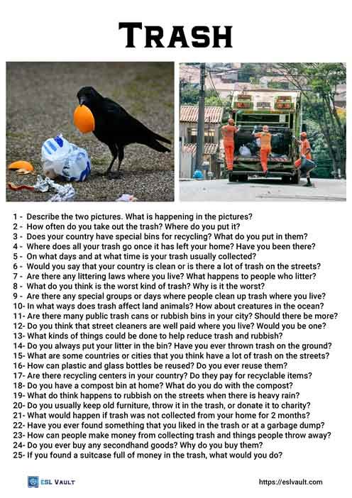 25 trash conversation questions