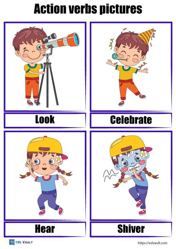 action action verbs pictures cards 11
