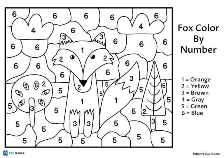 easy color by number fox