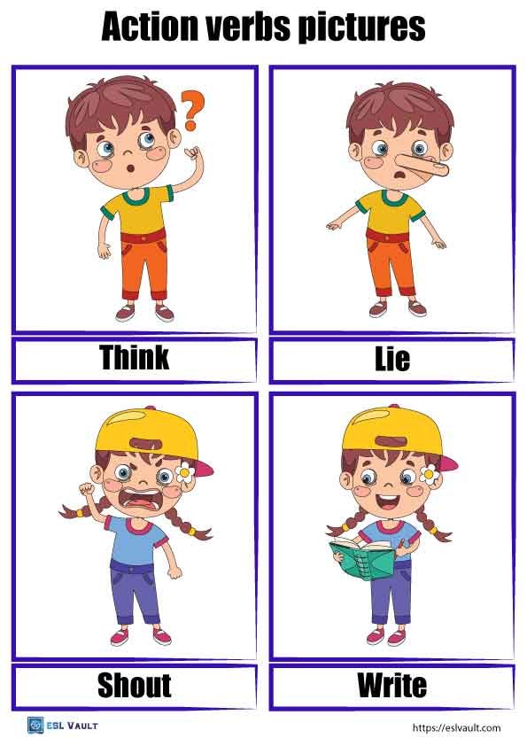 free action verbs pictures pdf 8