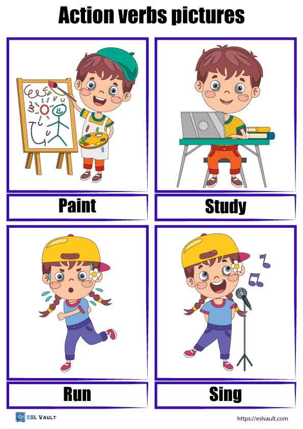 printable action verbs pictures pdf 2