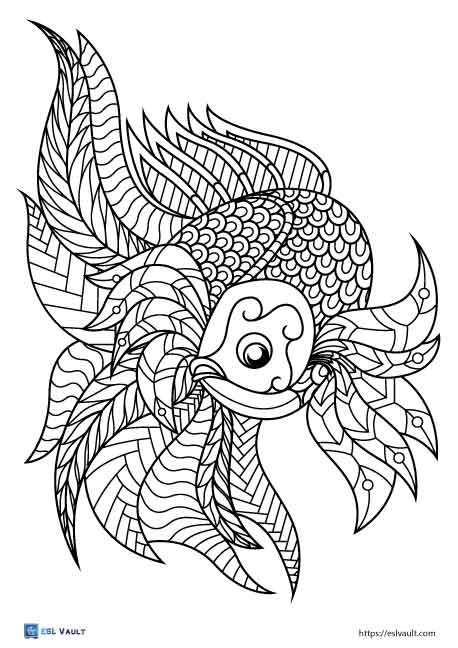 siamese fighting fish coloring page