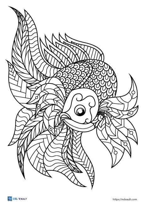 14 free betta fish coloring page printables. - ESL Vault