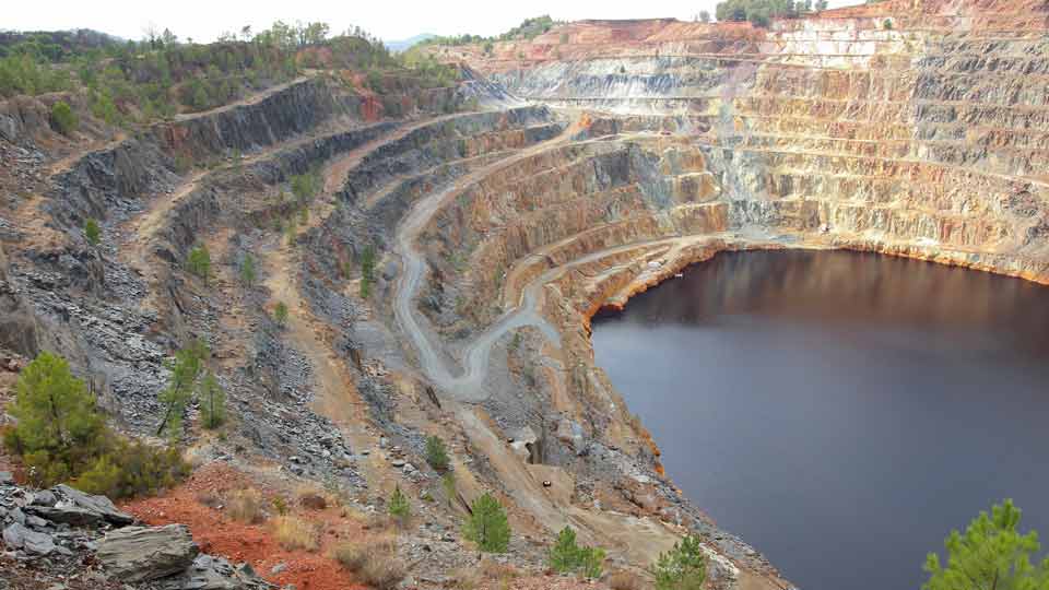 mining quarry with lake