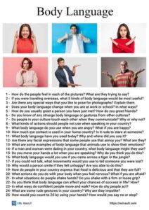 25 body language conversation questions