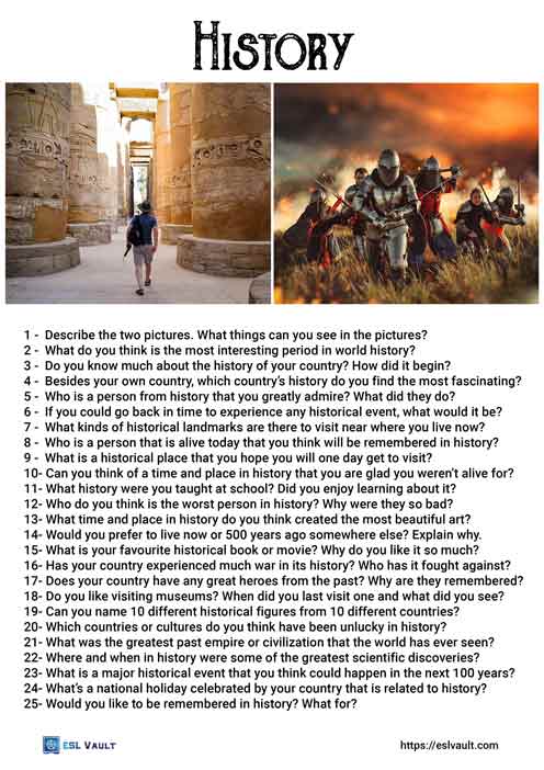 25 history conversation questions