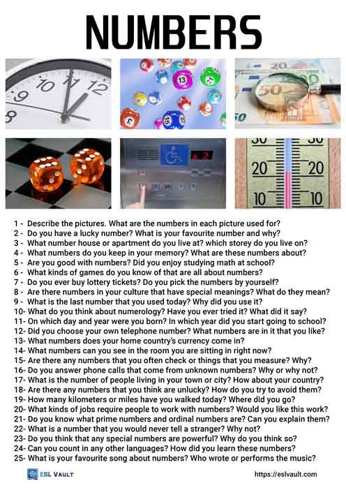 25 numbers conversation questions