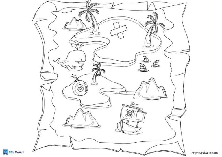 treasure map coloring page pdf