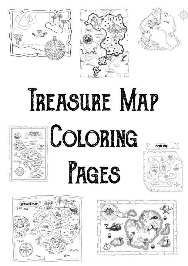 treasure maps coloring pages featured image