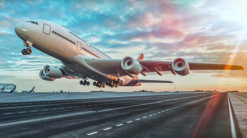 airplane taking off for flying