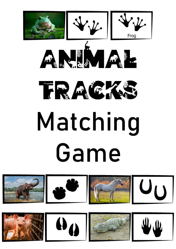 animal tracks matching game featured image
