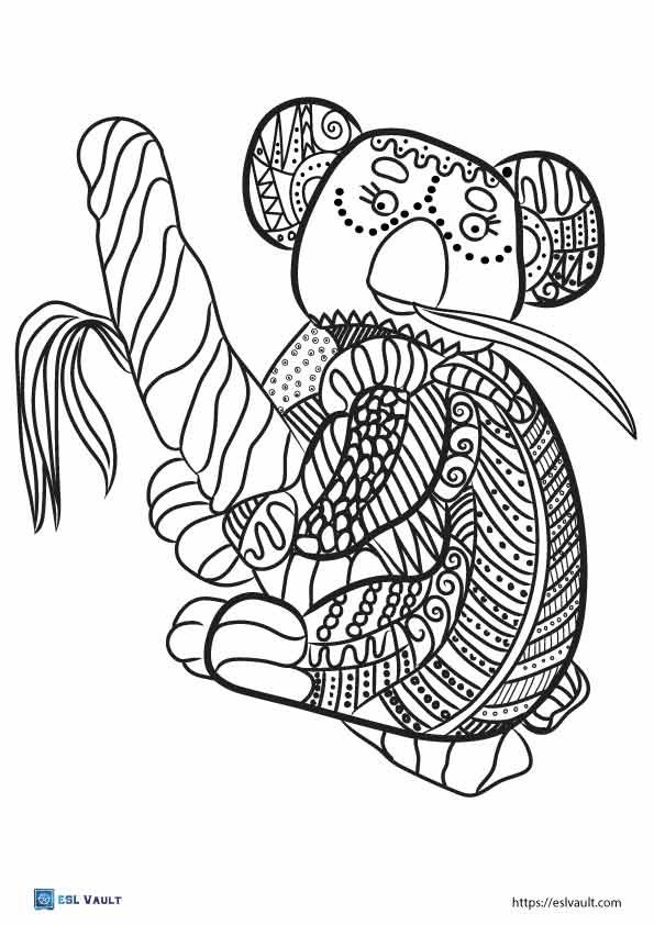 australian animals coloring pages koala