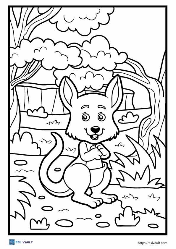 australian animals coloring pages kangaroo