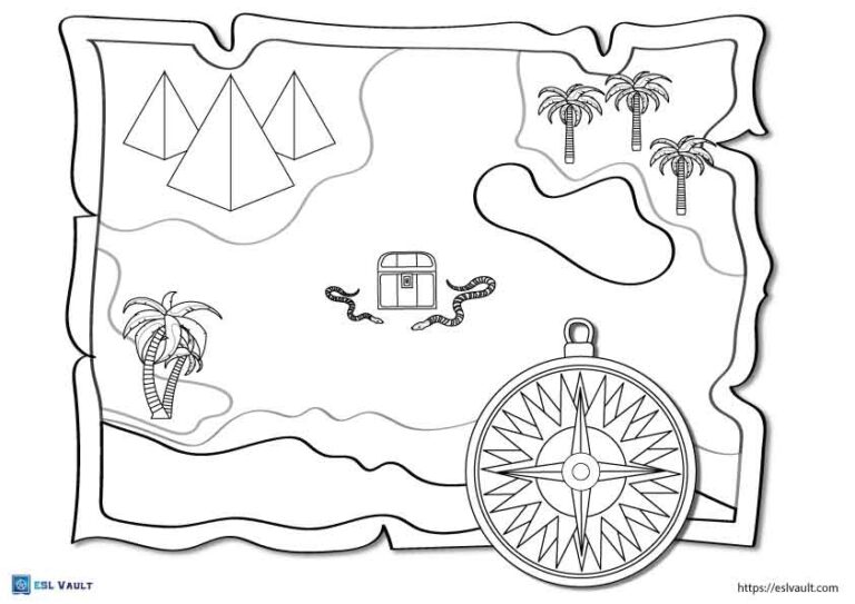 easy treasure map coloring pages