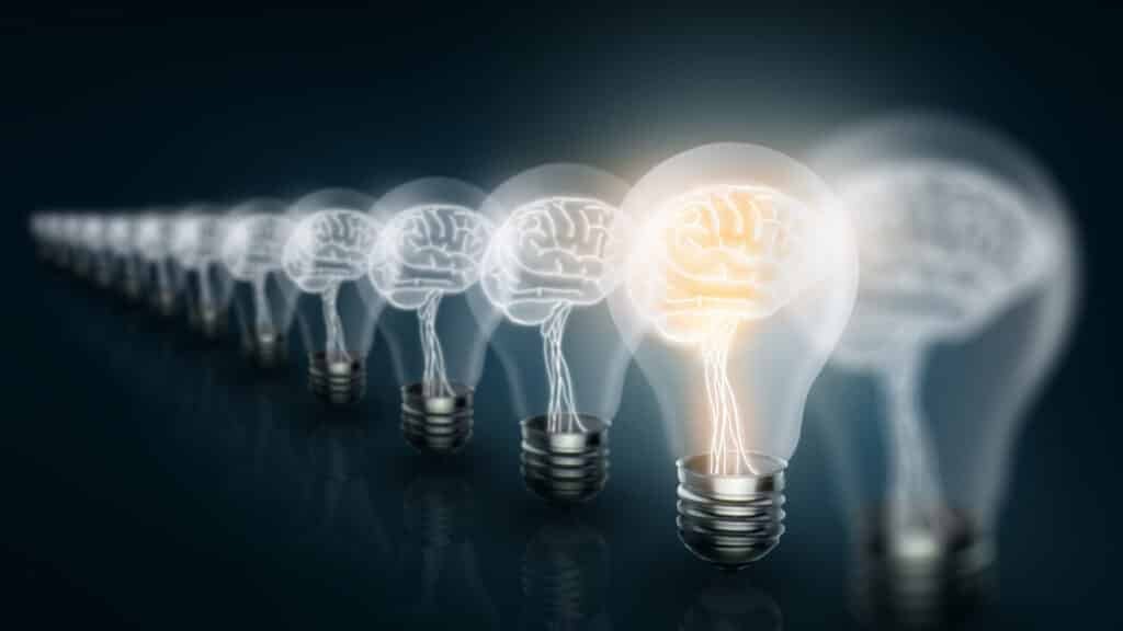 light bulbs with brains inside them