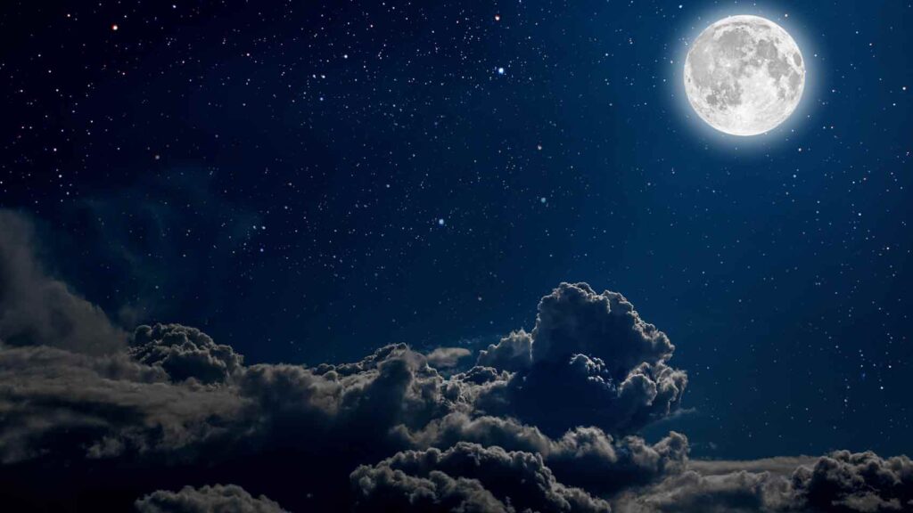 nighttime sky with moon