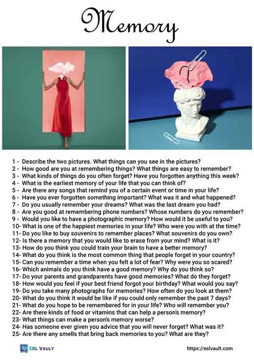 25 memory conversation questions