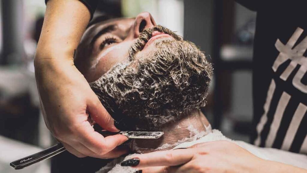 A man getting a shave