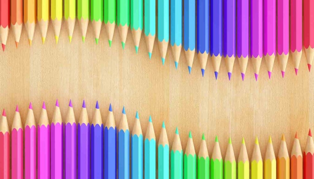 brightly colored pencils