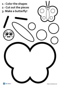 5 free butterfly cut and paste printables - ESL Vault