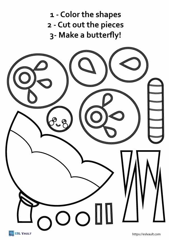 butterfly cut and paste printables 3