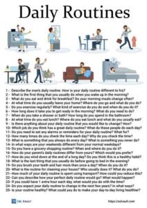 daily routine conversation questions