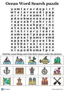 printable ocean word search puzzle